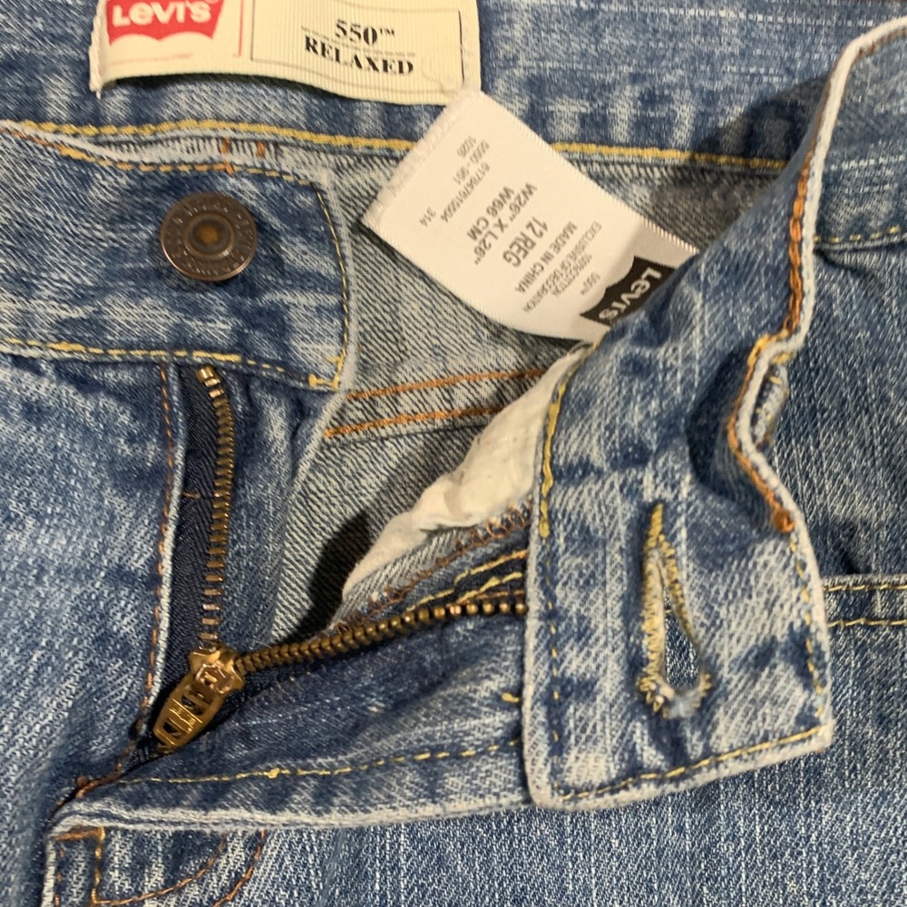 90s Boy's Levi's 550 Relaxed Fit Jeans Blue Denim W26 L26 Size 12‎ Regular - Picture 2 of 9